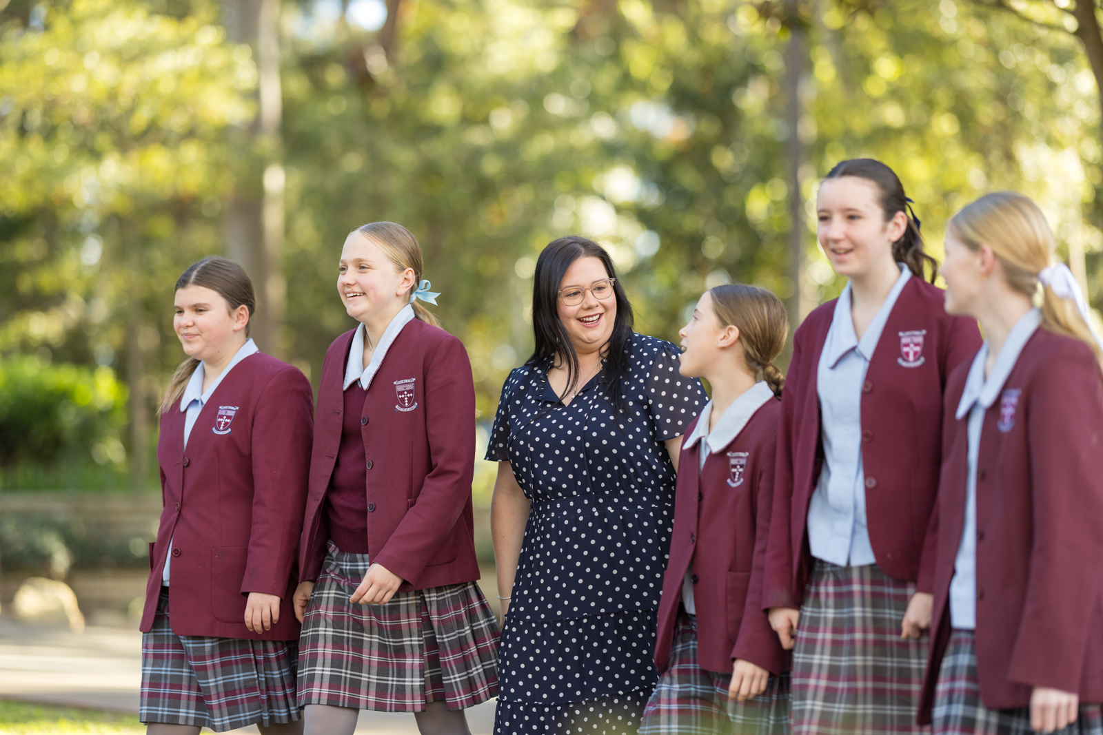 Brigidine students walking through campus